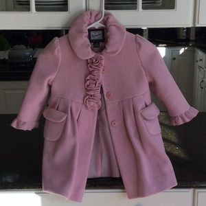 Little girls pink wool blend coat